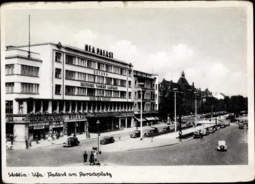 Ak Szczecin Stettin Pommern, UFA Palast am Paradeplatz 