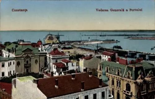 Ak Constanța Konstanza Rumänien, Blick auf  Hafen, Gebäude, Wasser, 