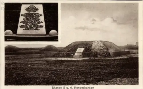 Ak Graasten Gråsten Dänemark, Nummerierte Grabhügel,  Bauten, Landschaft