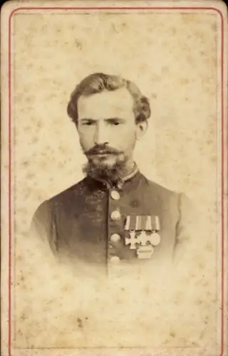 Kabinett Foto Deutscher Soldat in Uniform, Porträt