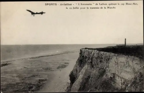 Ak Aviation, L'Antoinette de Latham quittant le cap Blanc-Nez