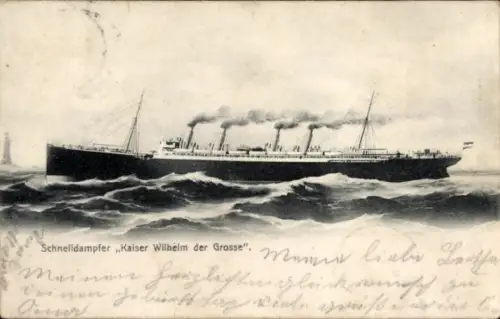 Ak Schnelldampfer Kaiser Wilhelm der Große, Norddeutscher Lloyd Bremen NDL