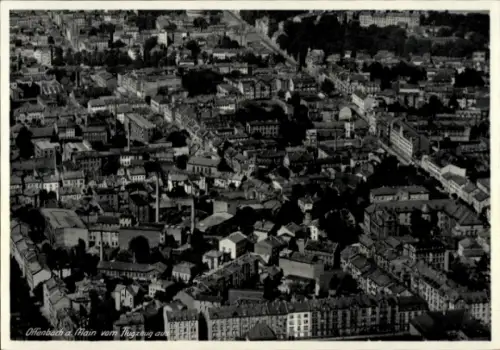 Ak Offenbach am Main Hessen, Luftaufnahme von Offenbach a. Main, Stadtansicht