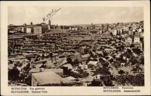 Ak Bethlehem Palästina, Gesamtansicht