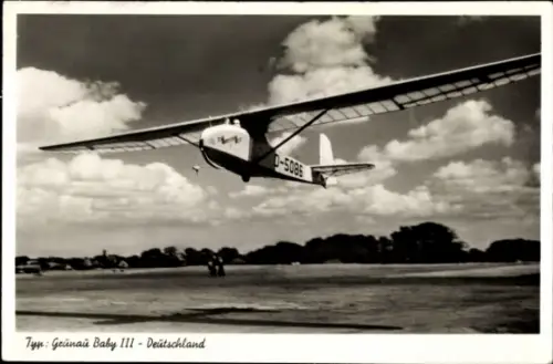 Ak Segelflugzeug Grunau Baby III Deutschland, D 5086