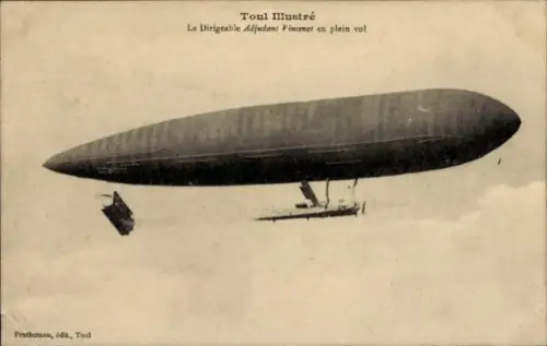 Ak Toul Lothringen Meurthe et Moselle, Der lenkbare Adjutant Vincenot im Flug