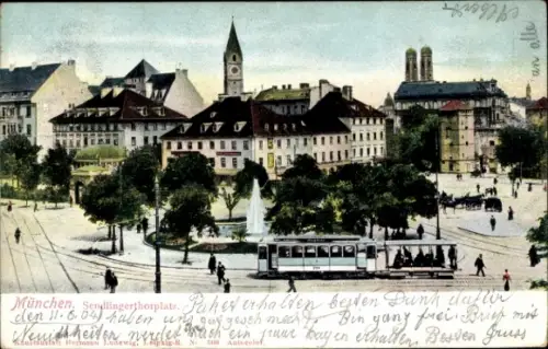 Ak München, Sendlingerthorplatz, Tram