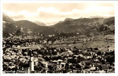 Ak Garmisch Partenkirchen in Oberbayern, Fliegeraufnahme
