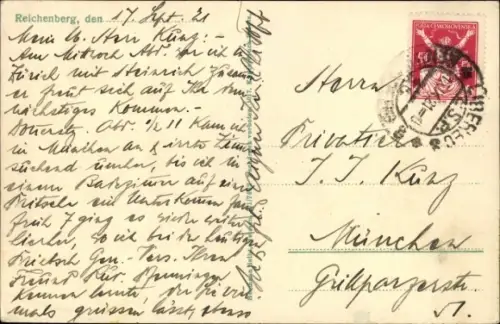 Ak Liberec Reichenberg in Böhmen, Villenviertel, Neue Kaserne