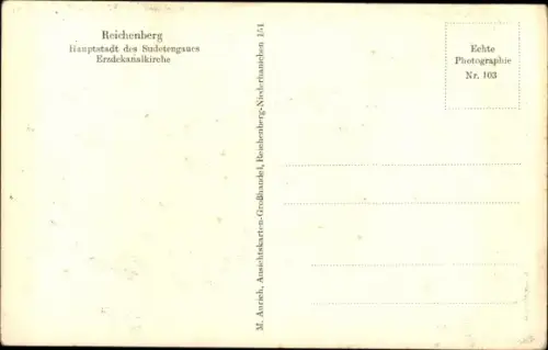 Ak Ještěd Jeschken Region Reichenberg, Erzdekanalkirche
