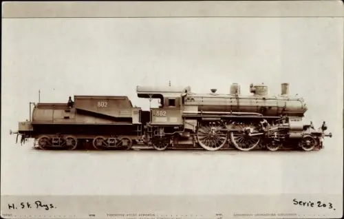 Foto Ak Ungarische Staatsbahn, Magyar Kiralyi Államvasutak, Dampflokomotive 802