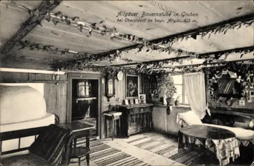Ak Gruben Oberstdorf im Oberallgäu, Allgäuer Bauernstube