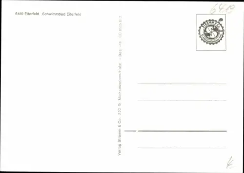 Ak Eiterfeld Hessen, Schwimmbad, Außenbecken, Dusche