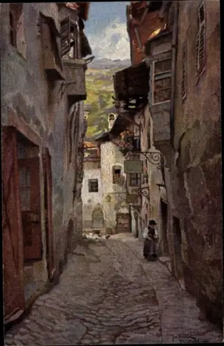 Künstler Ak Frank, Josef, Ein verträumtes Gässchen