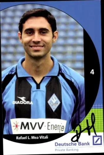Autogrammkarte Fußballer Rafael L. Mea Vitali, SV Waldhof Mannheim 07, Autogramm
