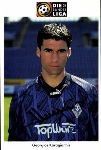 Autogrammkarte Fußballer Georgios Karagiannis, SV Waldhof Mannheim 07, Autogramm