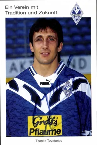 Autogrammkarte Fußballer Tzanko Tzvetanov, SV Waldhof Mannheim 07, Autogramm