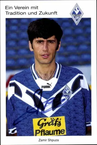Autogrammkarte Fußballer Zamir Shpuza, SV Waldhof Mannheim 07, Autogramm