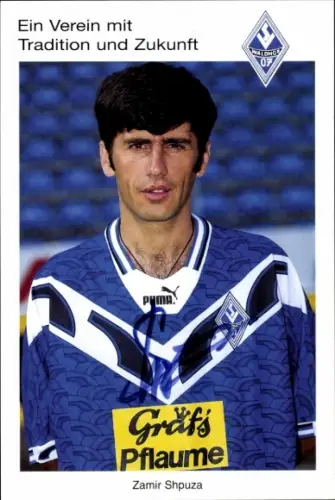 Autogrammkarte Fußballer Zamir Shpuza, SV Waldhof Mannheim 07, Autogramm