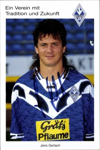 Autogrammkarte Fußballer Jens Gerlach, SV Waldhof Mannheim 07, Autogramm