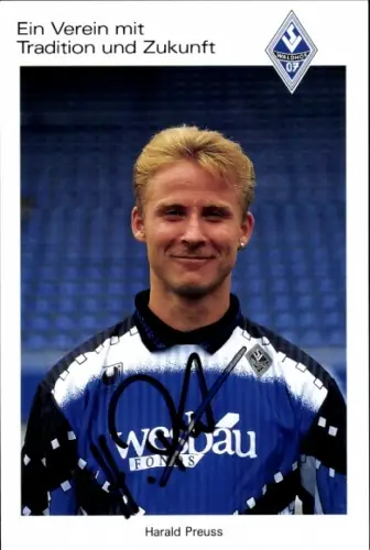 Autogrammkarte Fußballer Harald Preuss, SV Waldhof Mannheim 07, Autogramm