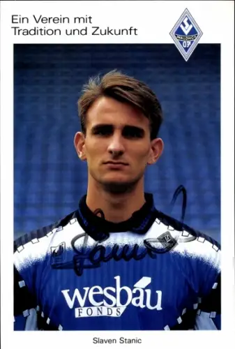 Autogrammkarte Fußballer Slaven Stanic, SV Waldhof Mannheim 07, Autogramm