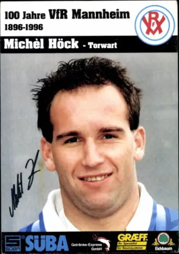 Autogrammkarte Fußballer Michèl Höck, VfR Mannheim, Autogramm