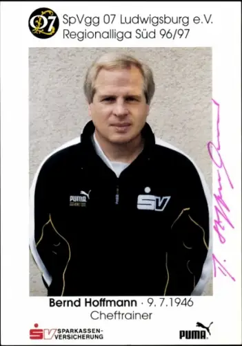 Autogrammkarte Cheftrainer Bernd Hoffmann, SpVgg 07 Ludwigsburg, Autogramm