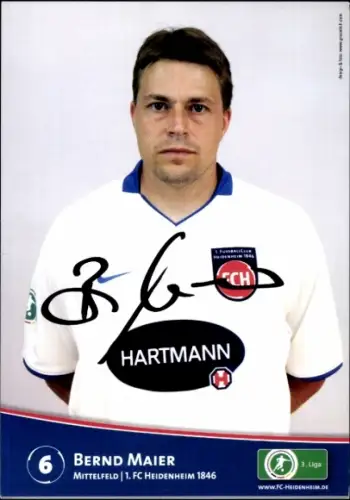 Autogrammkarte Fußballer Bernd Maier, 1. FC Heidenheim 1846, Autogramm
