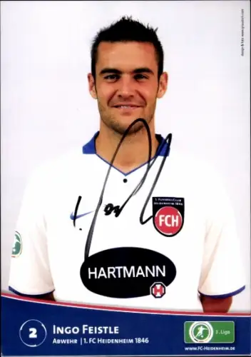 Autogrammkarte Fußballer Ingo Feistle, 1. FC Heidenheim 1846, Autogramm