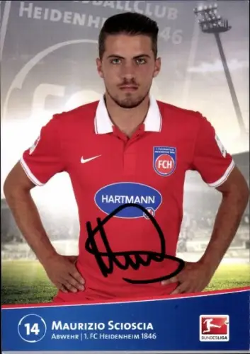 Autogrammkarte Fußballer Maurizio Scioscia, 1. FC Heidenheim 1846, Autogramm