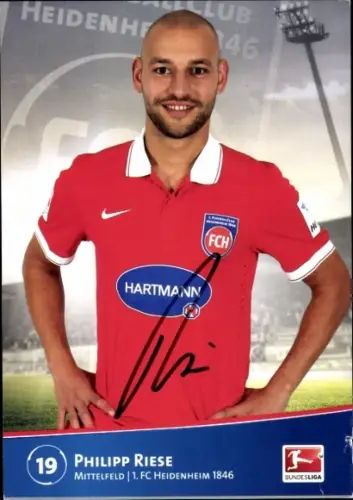 Autogrammkarte Fußballer Philipp Riese, 1. FC Heidenheim 1846, Autogramm