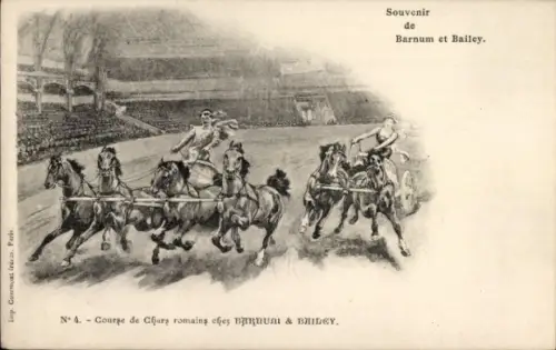 Künstler Ak Zirkus Barnum et Bailey, Reiter, Manege