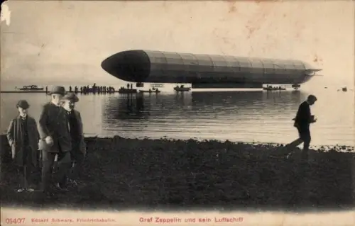 Ak Luftschiffkonstrukteur Ferdinand Graf von Zeppelin, Luftschiff