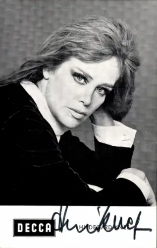 Ak Sängerin und Schauspielerin Hildegard Knef, Portrait, Decca Schallplatten