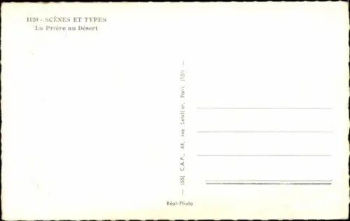 Ak Gebet in der Wüste, Kamel