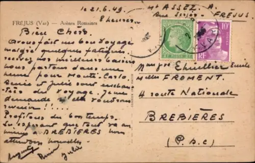 Ak Fréjus Var, Schafherde, Arènes Romaines