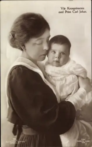 Ak Kronprinzessin von Schweden, Margaret of Connaught, Prinz Carl Johan