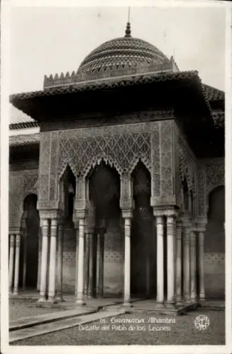 Ak Granada Andalusien Spanien, Alhambra, Patio de los Leones, Detail, Granada