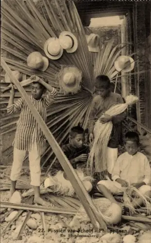 Ak Philippinen, Missien van Scheut, Hutfabrik