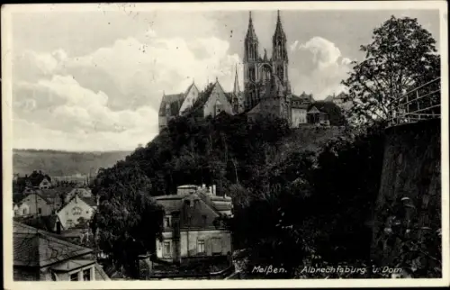 Ak Meißen an der Elbe,  Albrechtsburg, Dom, Landschaft,  Gebäude