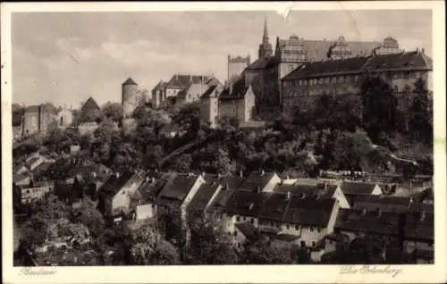 Ak Bautzen in der Oberlausitz, Schloss Ortenburg, Nikolaitor, Nikolaifriedhof, Häuserzeile