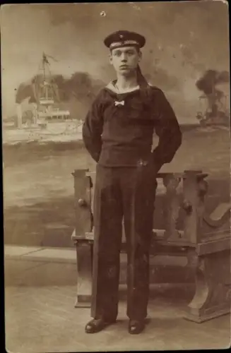 Foto Ak Deutscher Marinesoldat in Uniform, Torpedoboots-Division