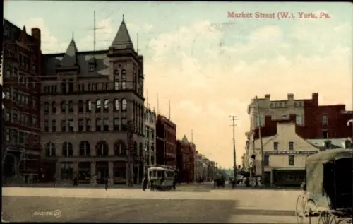 Ak York Pennsylvania USA, Marktstraße