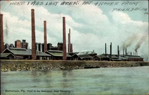 Ak Bethlehem Palästina, Stahlfabrik