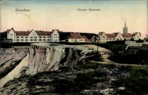 Ak Grudziądz Graudenz Westpreußen, Pionier-Kasernen