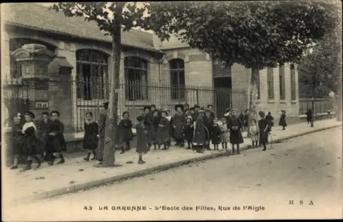 Ak La Garenne Colombes Hauts de Seine, L'Ecole des Filles, Rue de l'Aigle