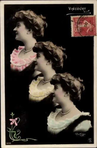 Ak Frauenportraits, Vincourt