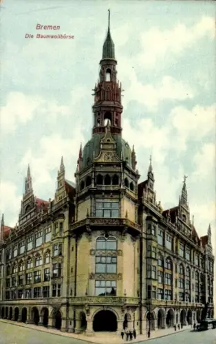 Ak Hansestadt Bremen, Baumwollbörse, Turm