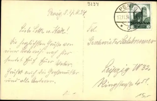 Ak Penig in Sachsen, Straßenansicht